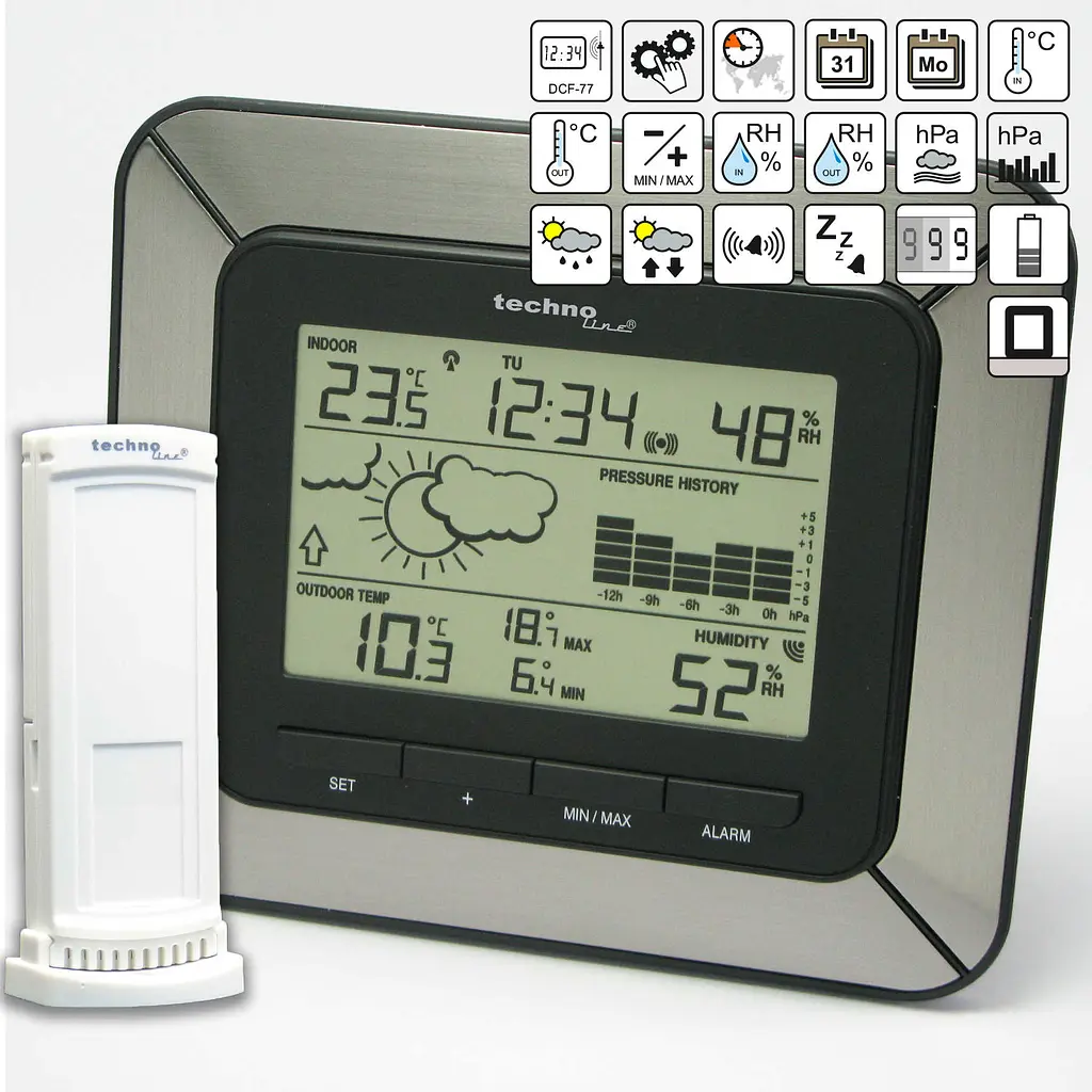 Метеостанція Technoline WS9273 IT Alu/Black (WS9273), Чорний - фото 7