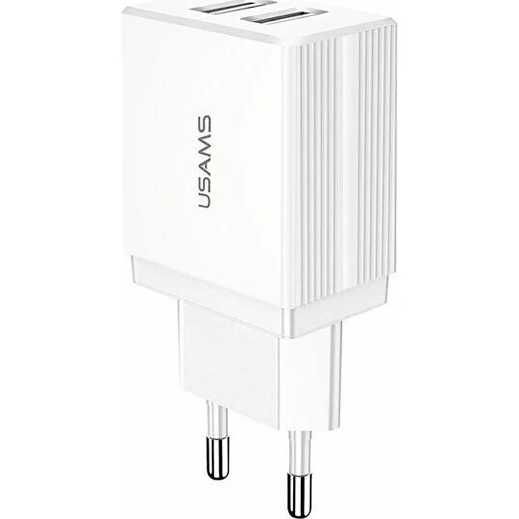 Мережевий зарядний пристрій Usams T24 double USB 2.1A White [64231] - фото 2