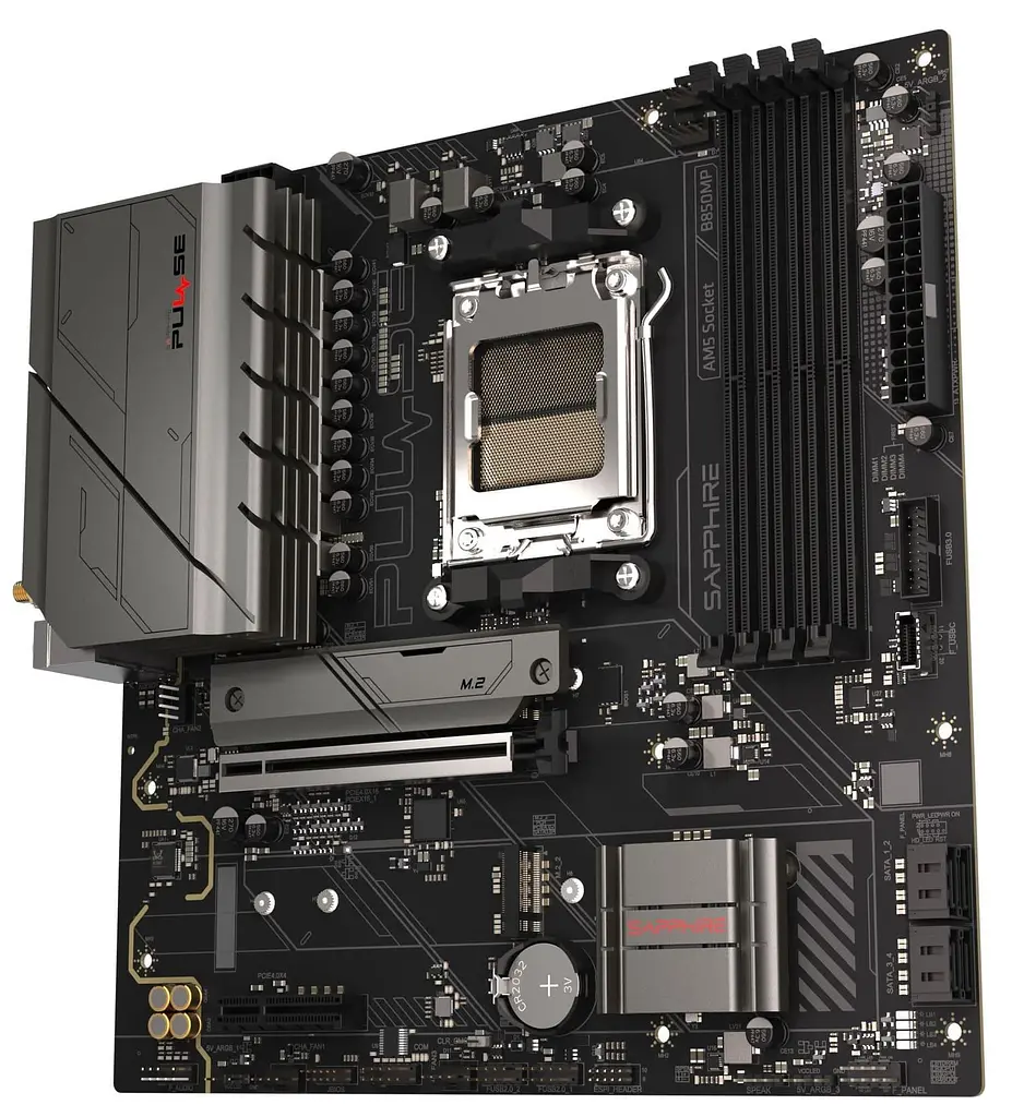 Материнська плата Sapphire PULSE B850M WIFI (52123-04-40G) (Socket AM5, AMD B850, Micro-ATX) - фото 2