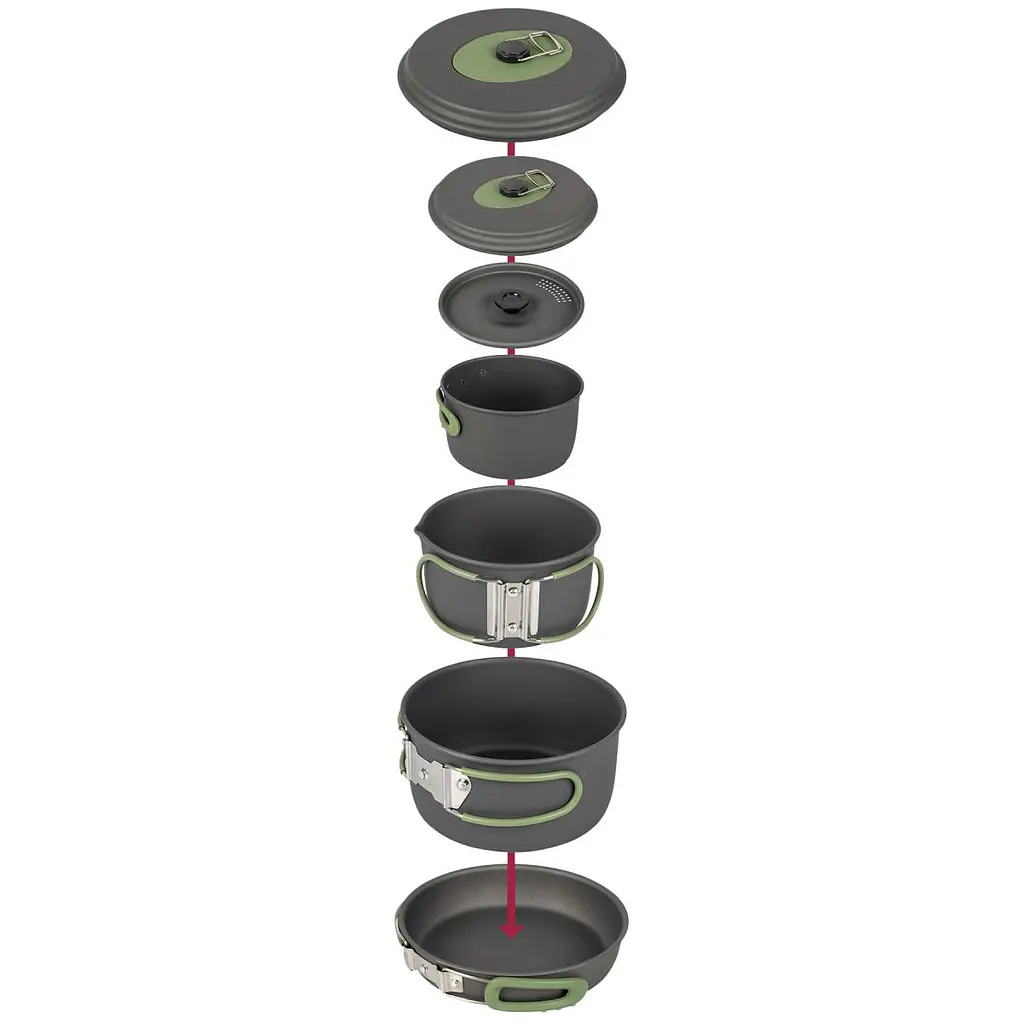 Набір посуду Bo-Camp Explorer 4 Pieces 19 Hard Anodized Grey/Green (2200241) - фото 3