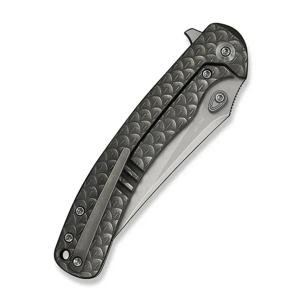 Ніж складаний туристичний Weknife Dracarys, (9.1 см) Böhler M390 / титан 6AL4V сірий - фото 5