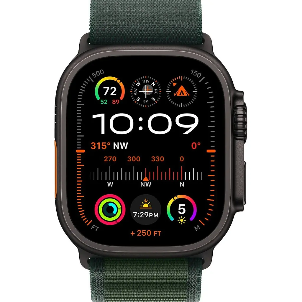 Смарт-годинник Apple Watch Ultra 2 49mm Black Titanium Case with Dark Green Alpine Loop Small (MX4Q3) [114890] - фото 2