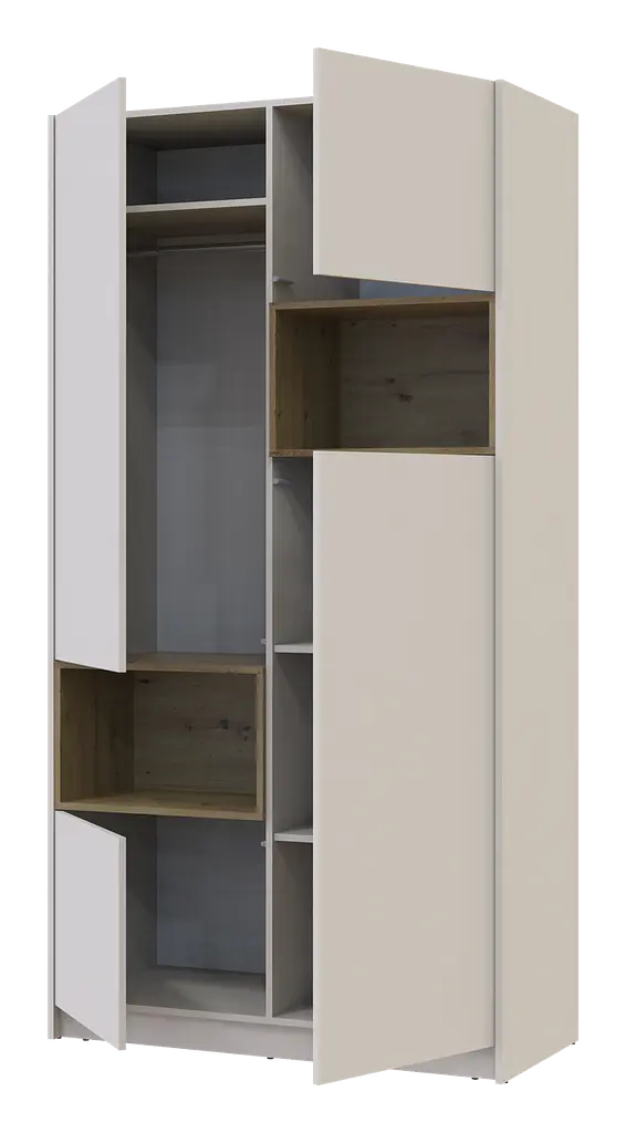 Шафа для одягу з нішою Doros Дейл Кашемір/Дуб Артизан 2 ДСП 115.2х52х220 (80737725) - фото 2