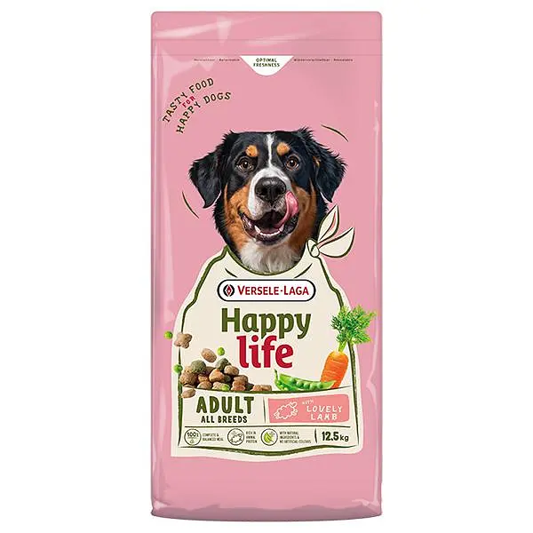 Сухий корм для собак усіх порід Happy Life Adult with Lamb Хеппі Лайф Ягня 12.5 кг