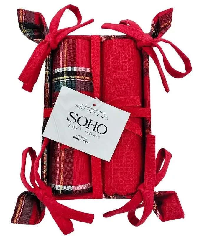 Набір рушників кухонних бавовна 100% SOHO Sell Red хлібниця 40х60 см 2 шт (BS 45541) - фото 4