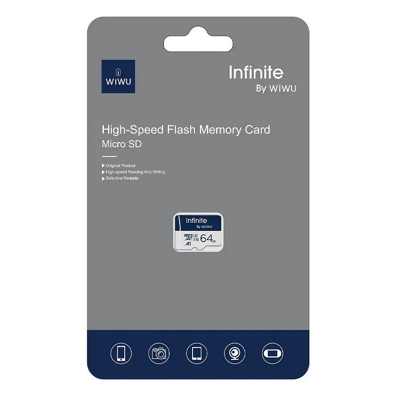 Карта памяти Wiwu Wi-FC004 Infinite Series (U3, C10) microSDXC Class 10, 64GB без адаптера Blue - фото 2