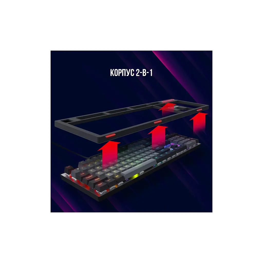 Клавиатура Lorgar Azar 514 RGB USB UA Black (LRG-GK514B-UA) - фото 5