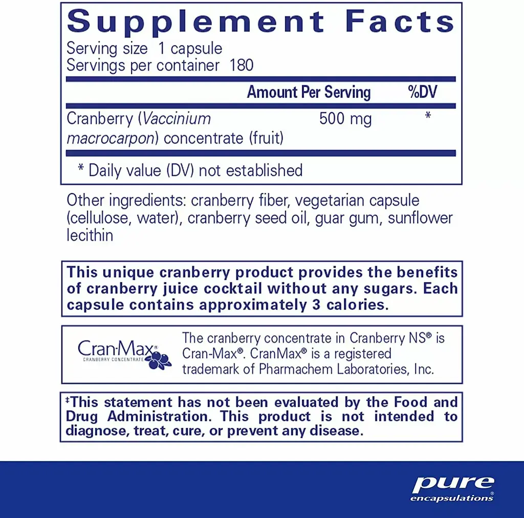 Журавлина Pure Encapsulations Cranberry NS 180 капсул - фото 2