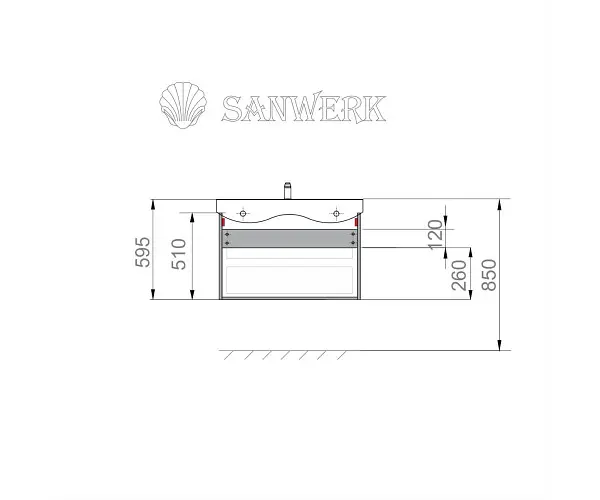 Тумба Sanwerk з умивальником "ЛІГА AIR ПРИНЦ" 90 см, дерево мессина (MV0000394) - фото 4