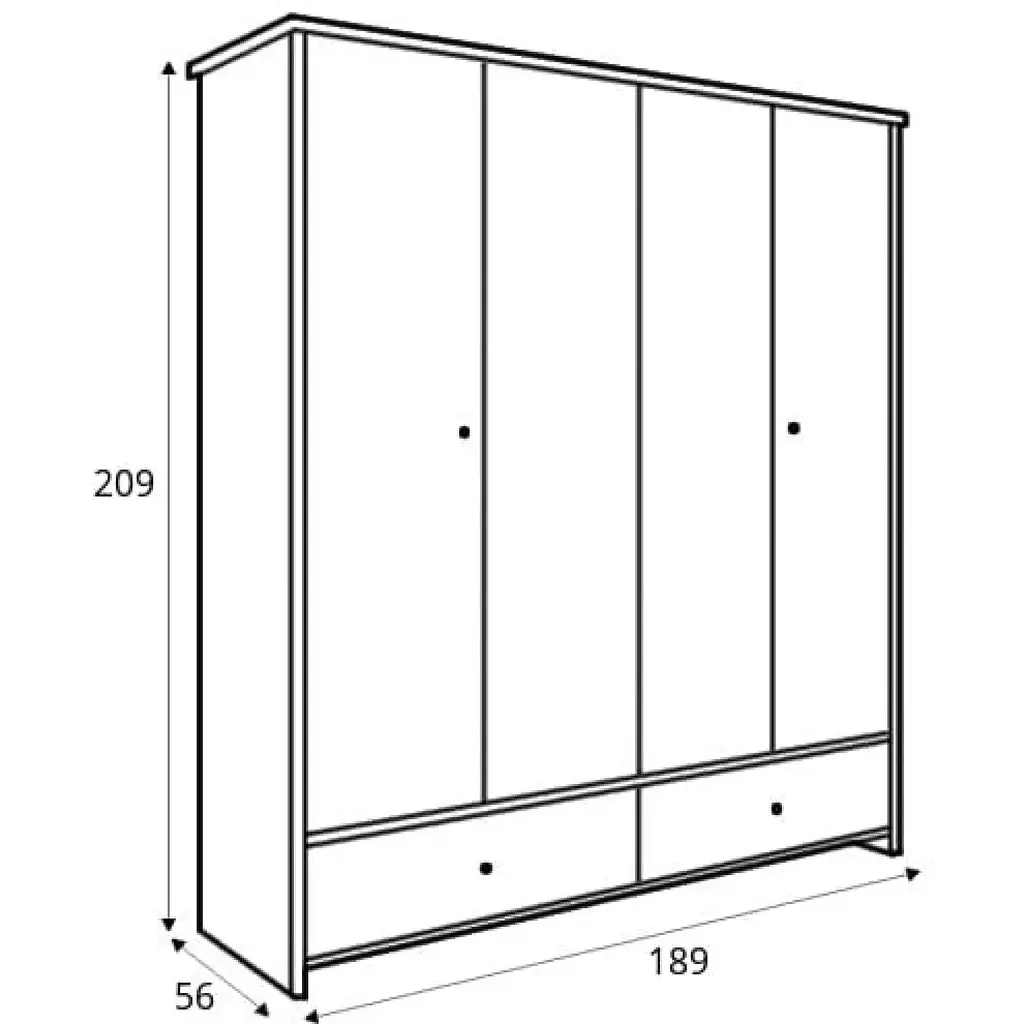 Шафа з дзеркалом ВМК Порто SZF2D2L2S в спальню Джанні/Сосна ларіко (GRB-1836) - фото 5