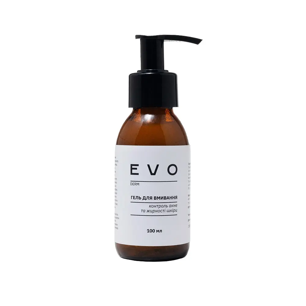 Гель для вмивання контроль акне та жирності шкіри EVO derm 200 мл