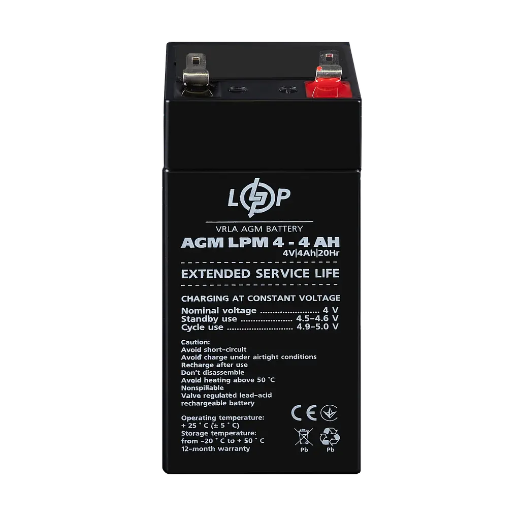 Аккумулятор AGM LPM 4V - 4 Ah - фото 2