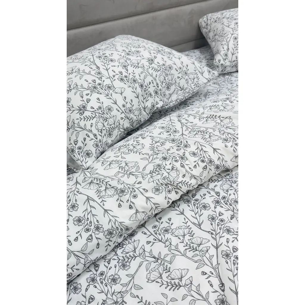 Наволочка Ecotton Зимова колекція Super Soft White/ Black Фланель 50х70 см (25545) - фото 3