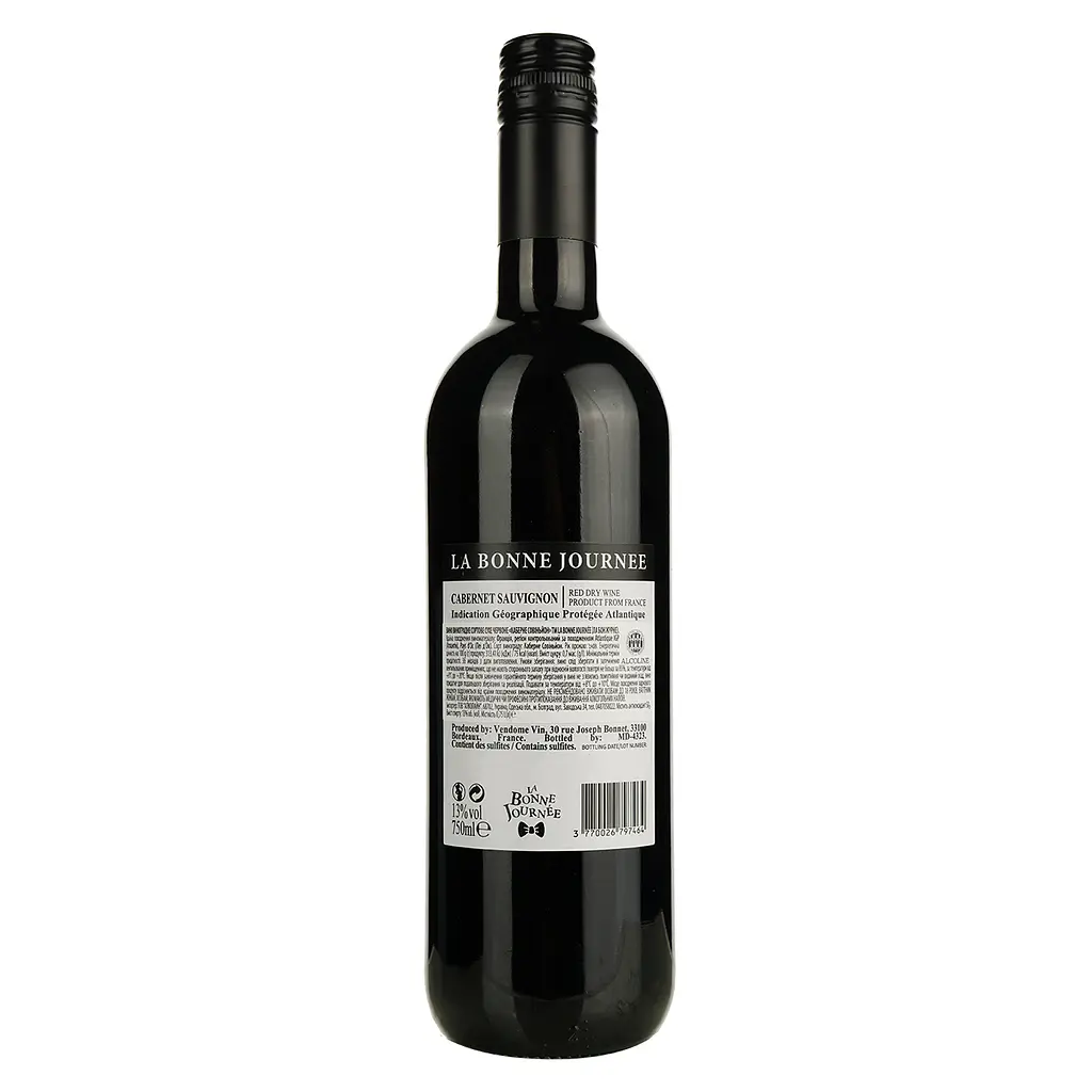 Вино La Bonne Journee Cabernet Sauvignon IGP Atlantique сухое красное 0.75 л - фото 3