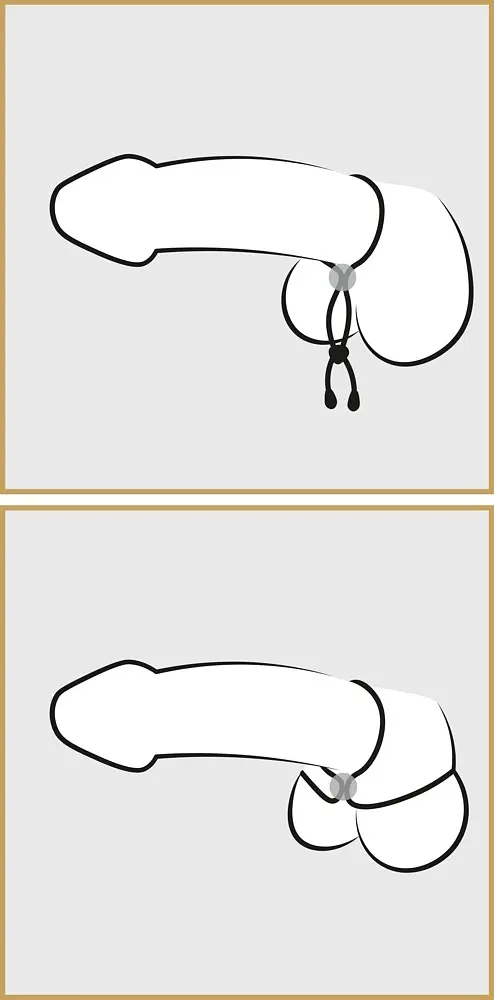 Ерекційне кільце Bad Kitty BK cock ball loop, 38 см (чорний) - фото 5