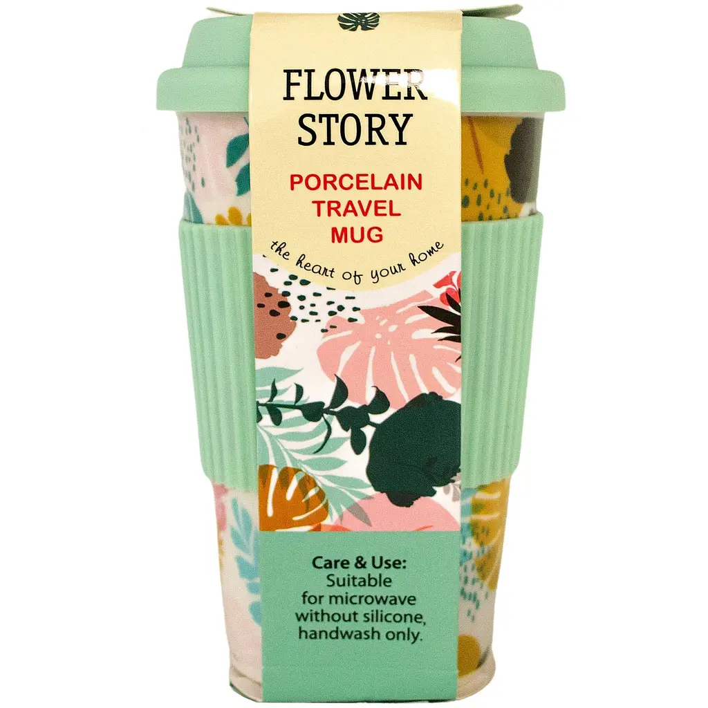 Чашка Keramia Flower story с силиконовой крышкой 440 мл бирюзовая (21-279-123) - фото 4