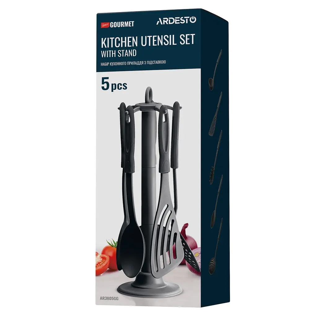 Набор кухонных принадлежностей Ardesto Gemini Gourmet, черный (AR3805GG) - фото 9