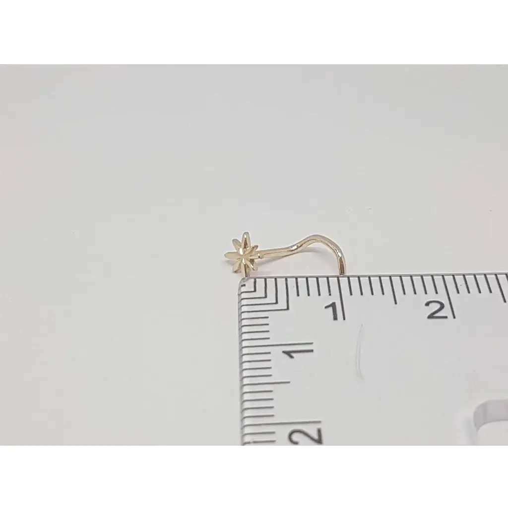 Золотая серьга-пирсинг в нос Dear. 1001 - фото 3