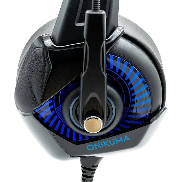 Дротова ігрова гарнітура Onikuma Gaming with LED K6, USB, 3.5mm, 2m, black-blue - фото 2