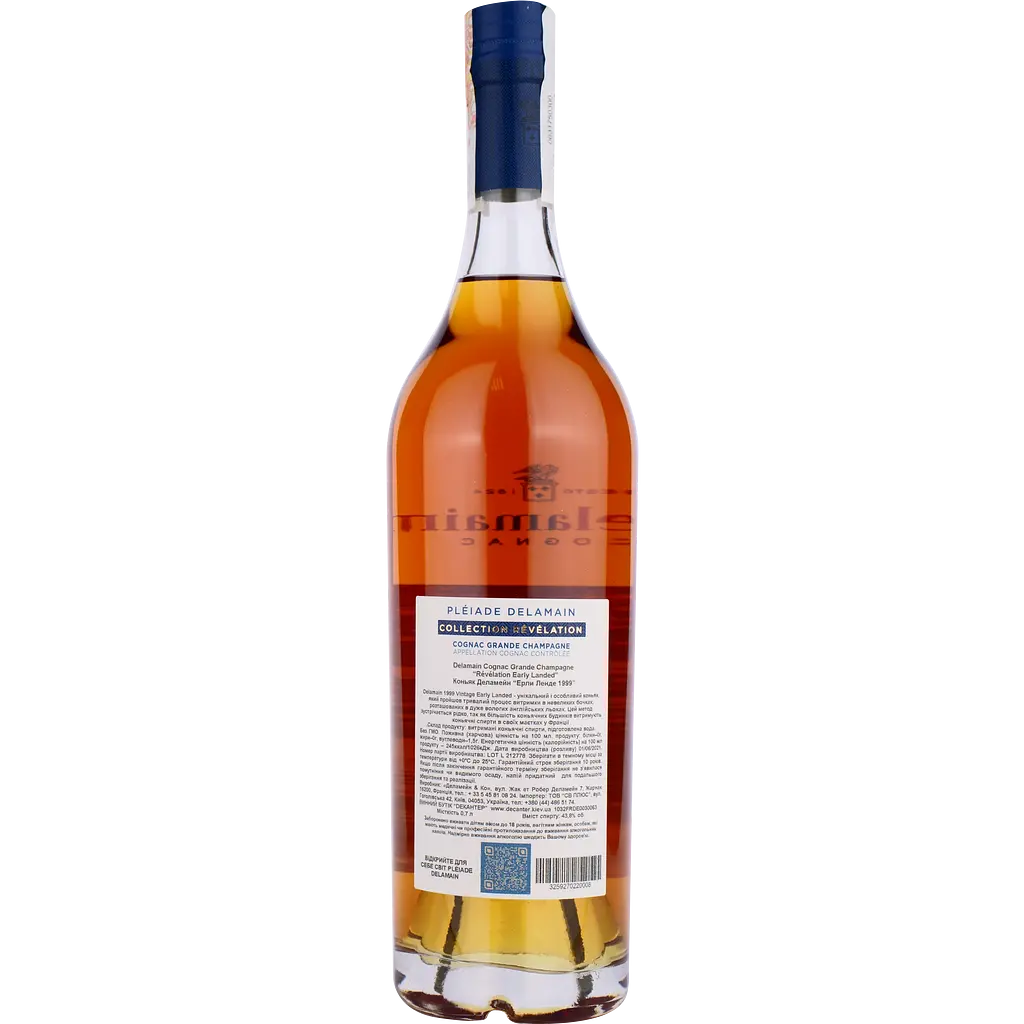 Коньяк Delamain Cognac Pleiade 1999 30 yo Grande Champagne AOC, 43,8%, у подарунковій упаковці, 0,7 л - фото 2