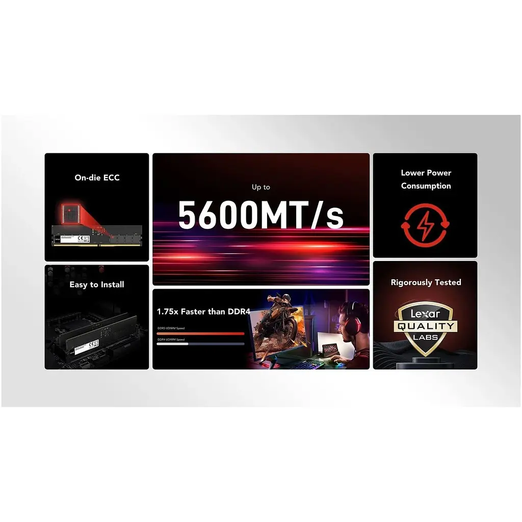 Модуль пам'яті Lexar DDR5 16GB 5600MHz (LD5U16G56C46ST-BGS) - фото 7