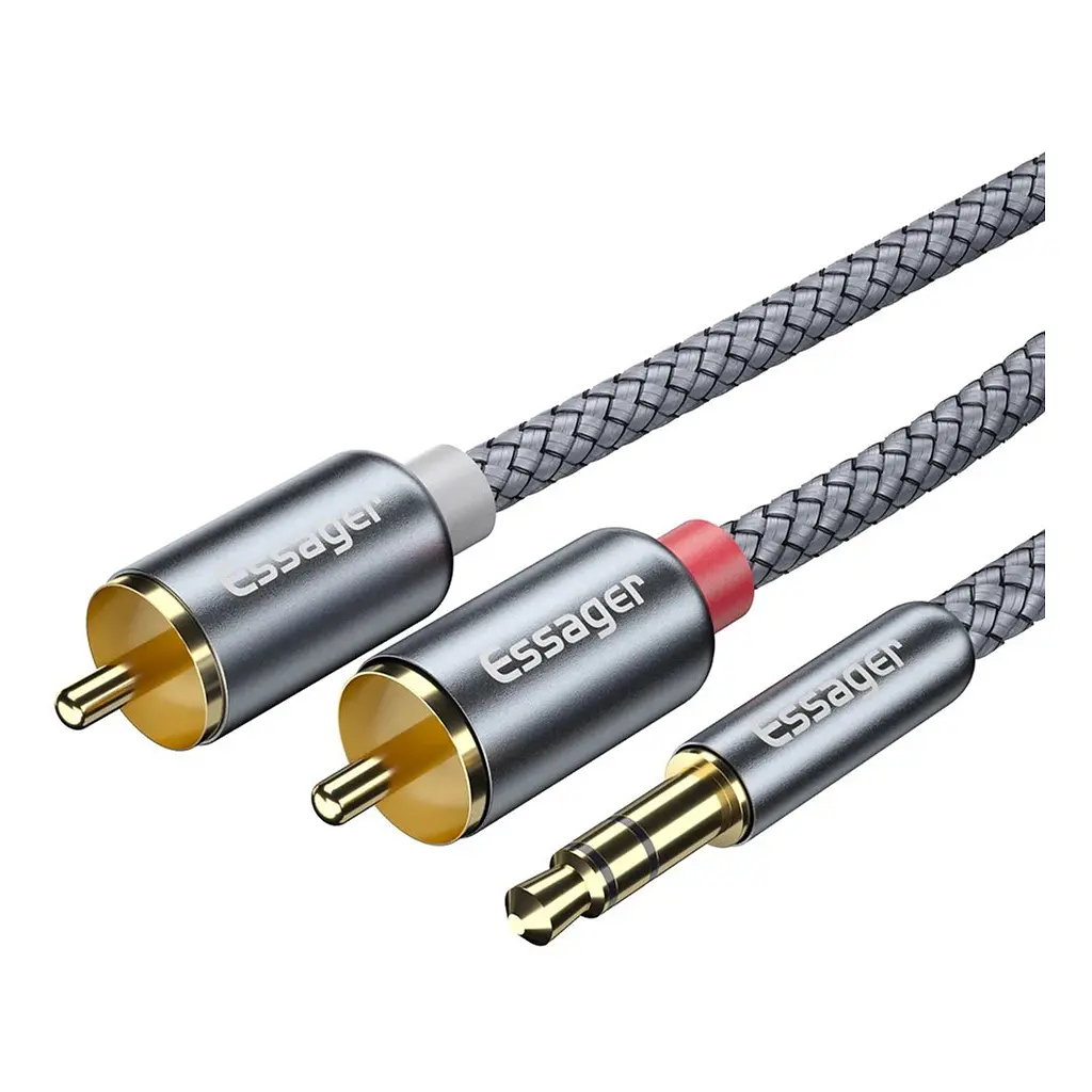 Кабель мультимедійний Essager 3.5 mm M - 2xRCA M чорний 3 м (EYPZJ-MYC0G) - фото 3
