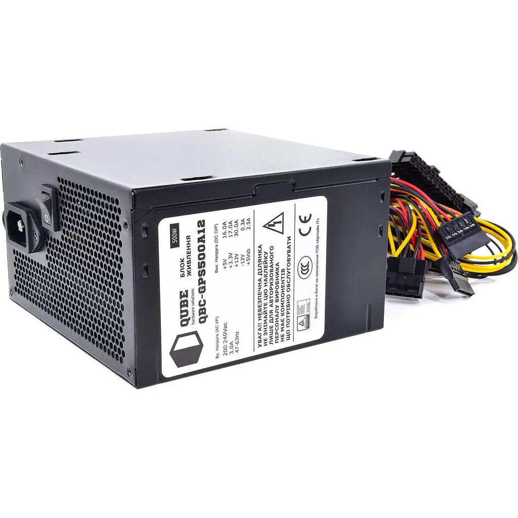 Блок питания QUBE 600W 80+ QBC-GPS600A12 Bulk (QBC-GPS600A12Bulk) - фото 3