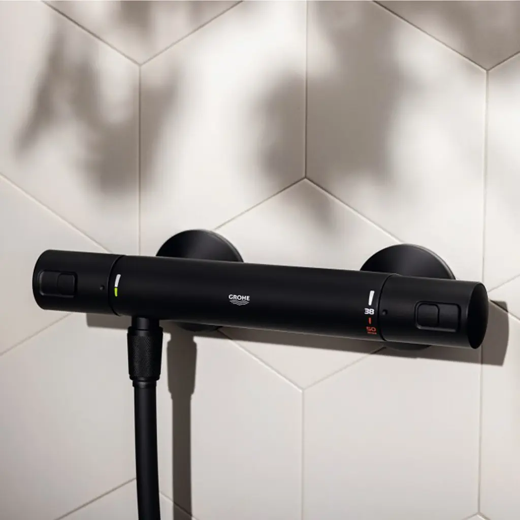 Змішувач термостатичний для душу Grohe QuickFix Precision Start 345942430, Чорний матовий - фото 4
