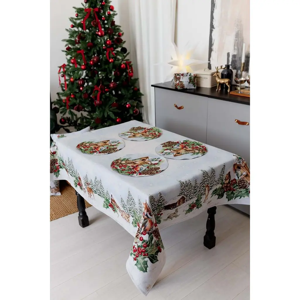 Скатерть гобеленовая Прованс Squirrel с люрексом 135 x 220 см (41757) - фото 2