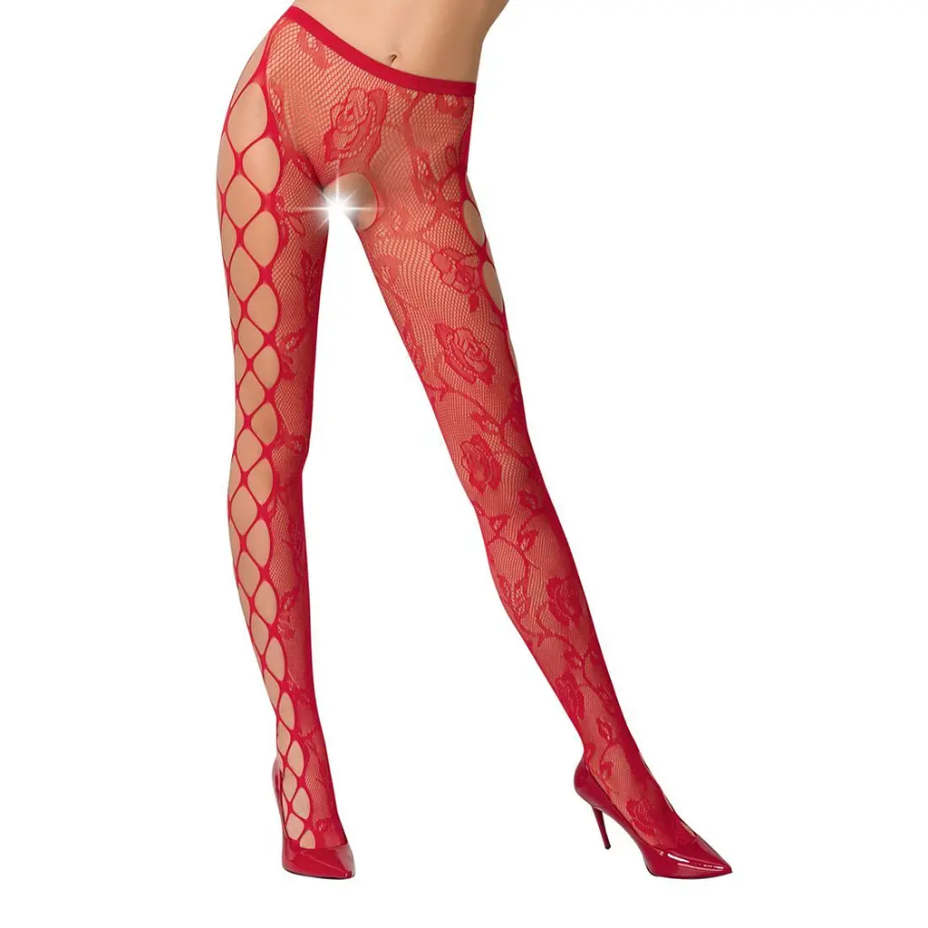Еротичні колготки-бодістокінг Passion S008 red S-L