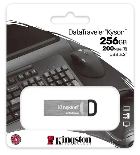 Флеш накопитель USB 256Gb DataTraveler Kyson, Silver Kingston teh0021071 - фото 3