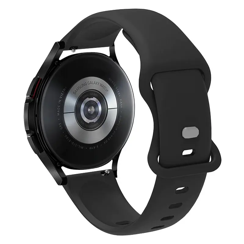 Ремінець для Samsung Galaxy Watch 6 40mm 6 44mm - чорний ширина кріплення 20мм силікон Watchbands Eight (W41-0WB34120084) - фото 2