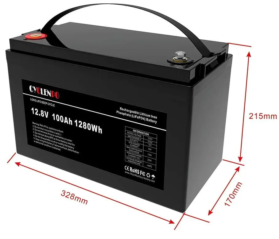 Акумуляторна батарея для ДБЖ Cyclen LiFePO4 12.8 V / 100 А*ч (44-00075) - фото 3