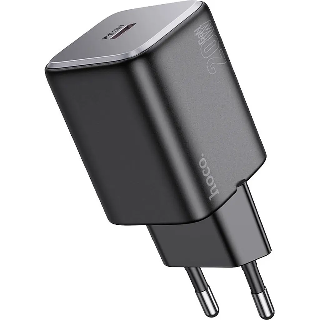 Мережовий зарядний пристрій Hoco N40 Mighty 20W Black (616966) [122579] - фото 2