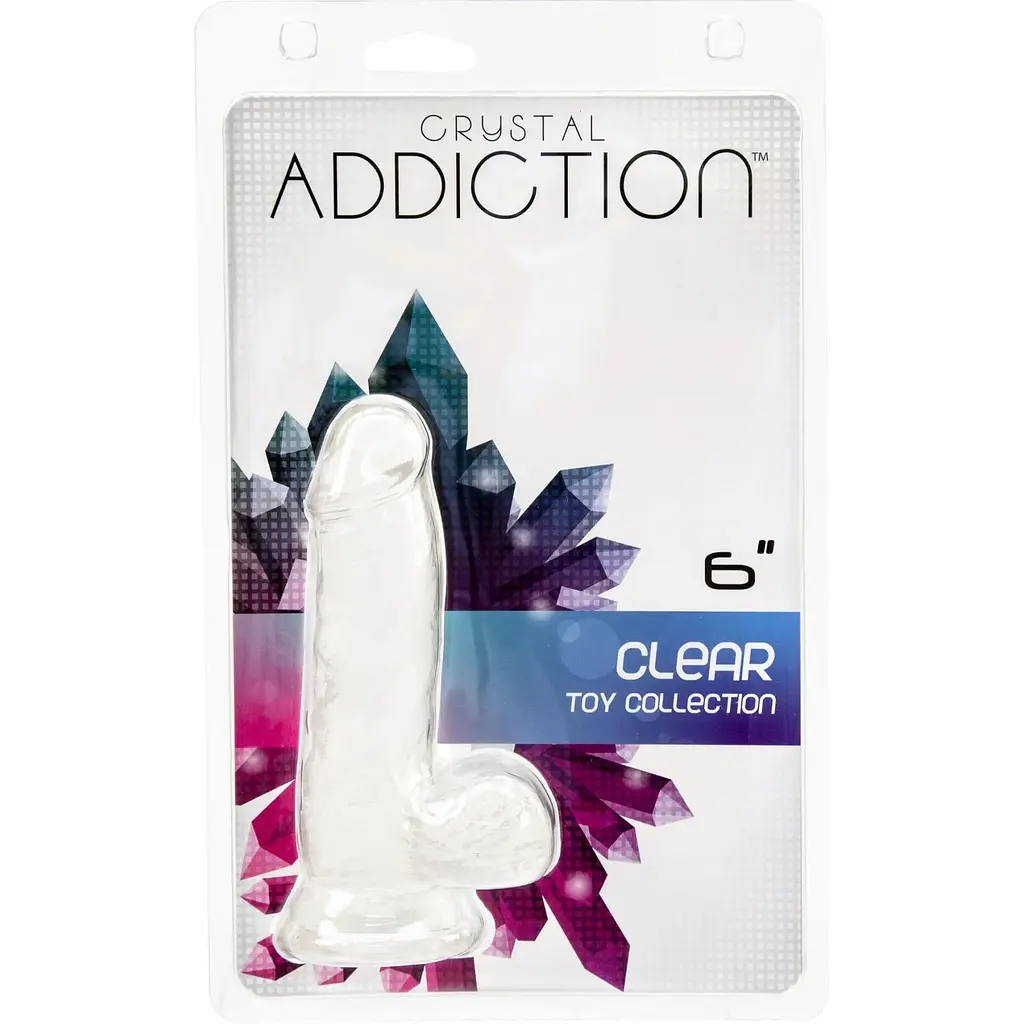 Фалоімітатор Addiction - Clear Dildo With Balls 6 - фото 4