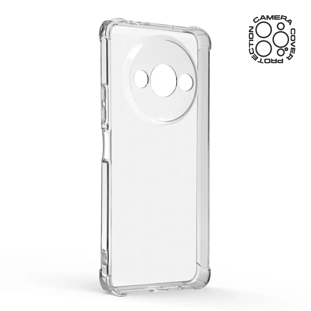 Прозрачный чехол для Xiaomi Redmi A3 с защитой камеры и усиленными бортами, тонкий, силиконовый, бесцветный, ударопрочный, противоударный бампер с закрытой камерой, ArmorStandart (ARM82787) - фото 2