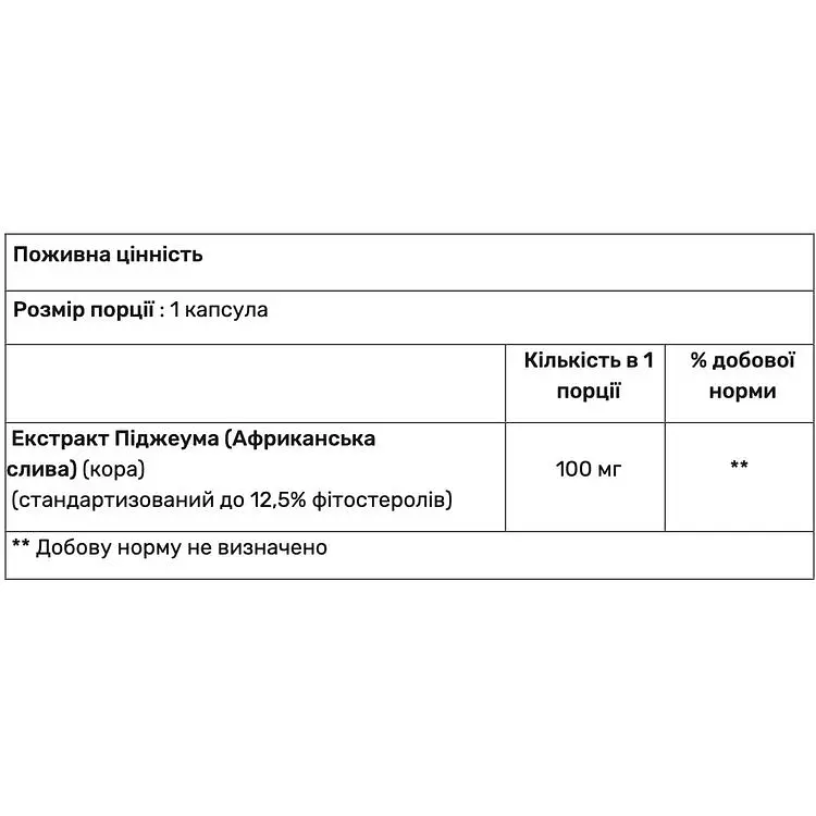 Екстракт кори африканської сливи Haya Labs Pygeum for Men 100 мг 60 капсул - фото 2
