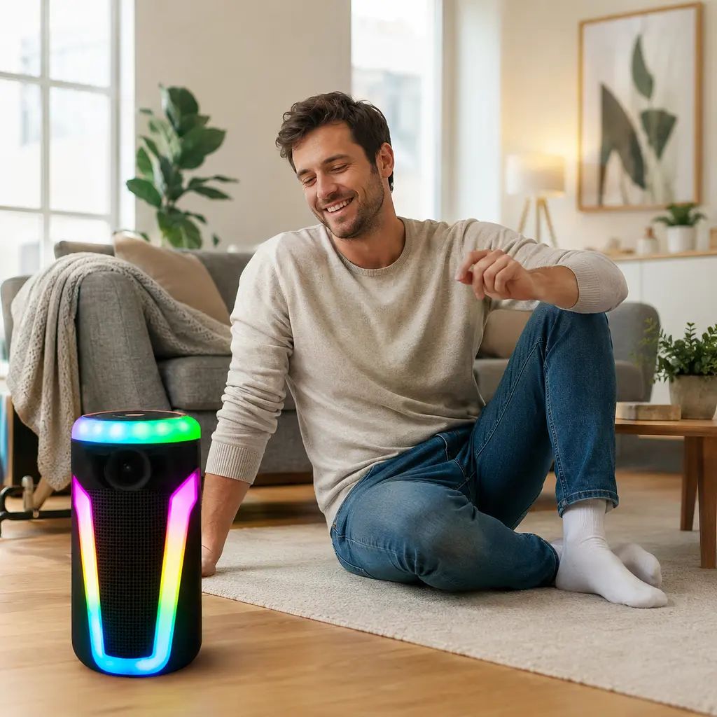 Колонка-Bluetooth 4 дюйма MS-3638BT 40 см / Акустична систем з Bluetooth / Колонка з RGB підсвічуванням - фото 2