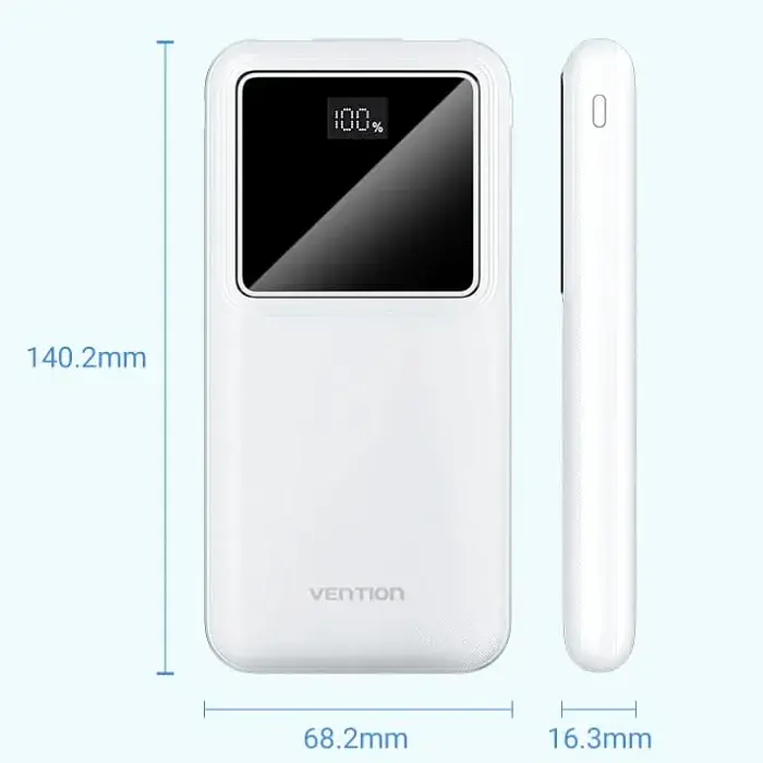 Універсальна мобільна батарея Vention 10000mAh PD QC 3.0 White (FHKW0) - фото 5