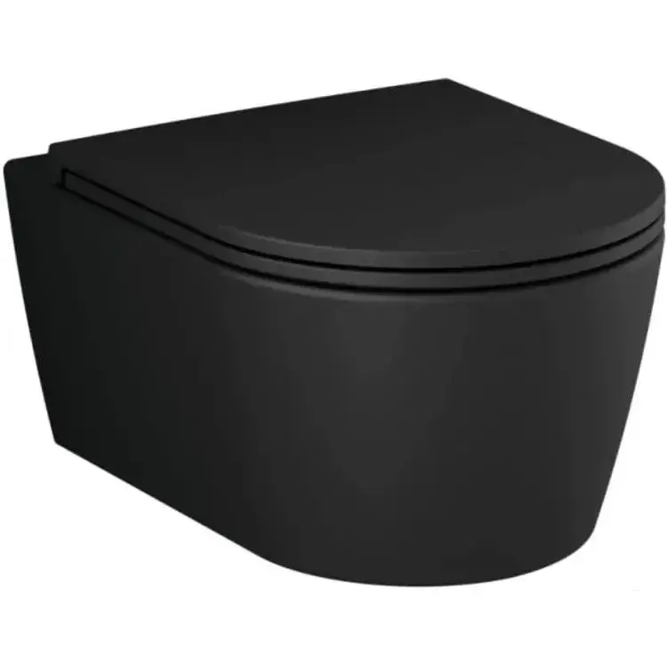 Унітаз підвісний AM.PM Func 49 см FlashClean із сидінням з мікроліфтом black matt C8F1700MBSC