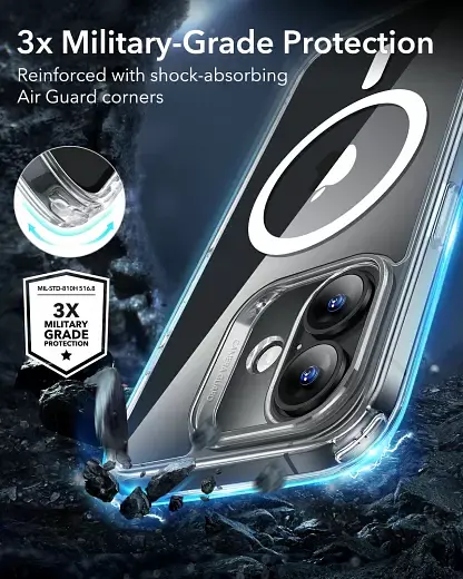 Прозрачный чехол ESR Classic Hybrid Case (HaloLock) Clear для iPhone 16 Plus (1A7680102) - фото 3