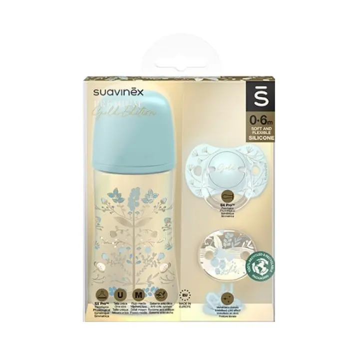 Набор Suavinex Gold Edition, 3 предмета, голубой (307878) - фото 2