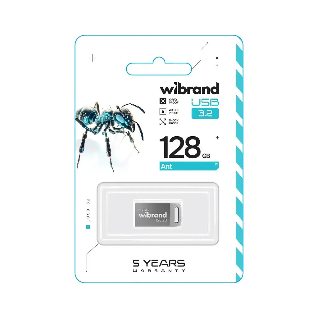 USB флеш накопичувач Wibrand 128GB Ant Silver USB 3.2 Gen 1 (USB 3.0) (WI3.2/AN128M4S) - фото 2