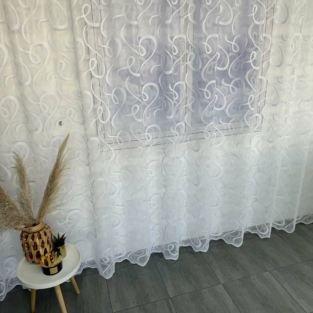 Жакардовий Турецький тюль "Вензель" білий 400х270, тасьма ALBO pbe0052327 - фото 5