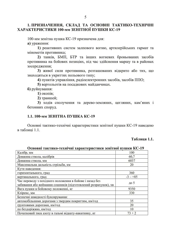100-мм зенітна пушка КС-19. Методичний посібник - фото 4