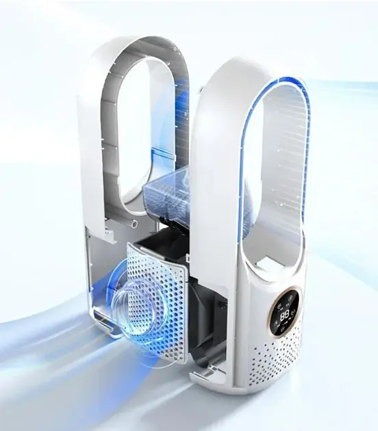 Безлопатевий вентилятор з зволожувачем і підсвіткою Smart Air Multiplier LY-939 • Настільний акумуляторний вентилятор 3-в-1 - фото 2