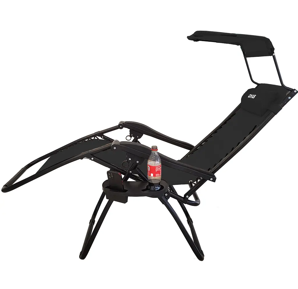 Раскладное садовое кресло-шезлонг DMS GLS-120B Black - фото 2