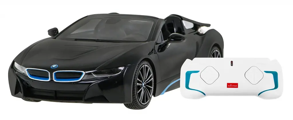 Машинка RASTAR BMW i8 Roadster на дистанционном управлении + пульт 2,4 ГГц 1:12 черный 95500 - фото 8
