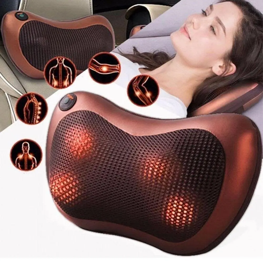 Роликова масажна подушка Massage Pillow Масажер для спини та шиї та інфрачервоним прогріванням - фото 2