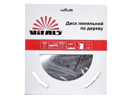 Диск пильный Vitals по дереву 230x30/25.4/22.2 мм ATB 40 (00000001681404) - фото 3